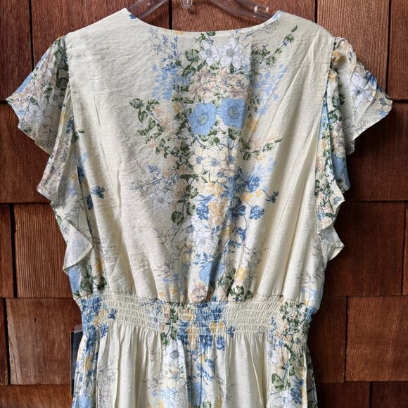 TAYLOR Vintage Style Floral V-Neck Flutter Sleeve Fit & Flare Dress Women's 16 - Picture 10 of 13